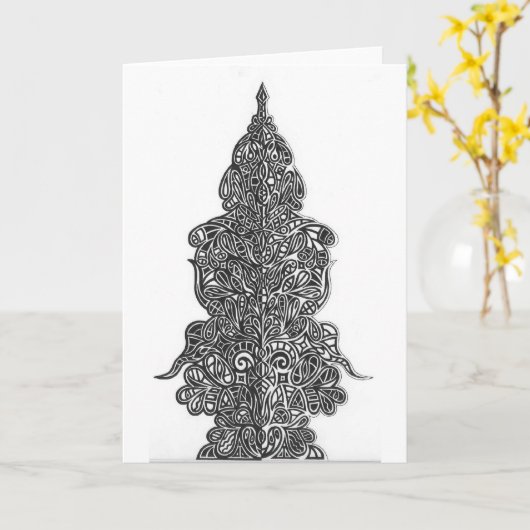 Abstract spiegelontwerp kaart (Gele Bloem)