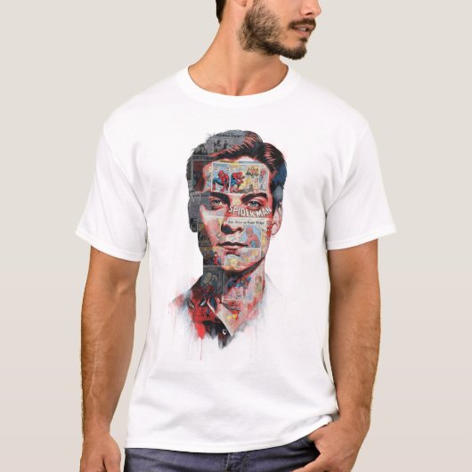 Abstract Spinhero Collage Kunstprint T-shirt (Voorkant)