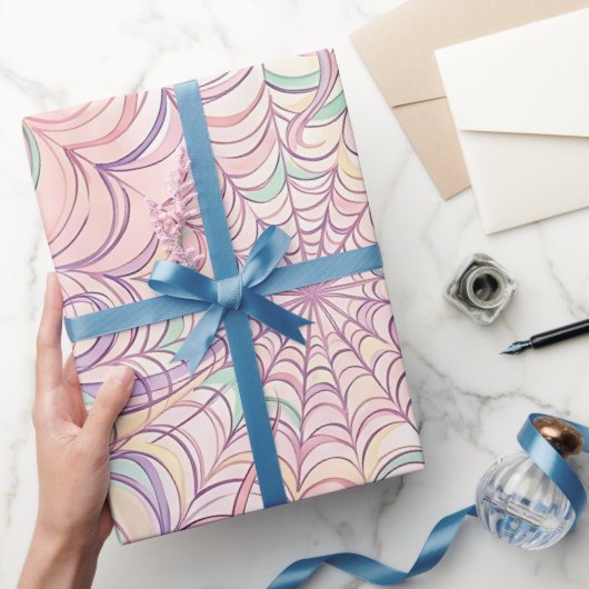 Abstract Spinnenweb Pastel Inkt Inpakpapier (Geschenken)