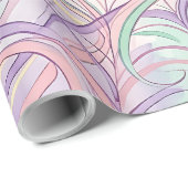 Abstract Spinnenweb Pastel Inkt Inpakpapier (Rol Hoek)