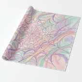 Abstract Spinnenweb Pastel Inkt Inpakpapier (Uitgerold)