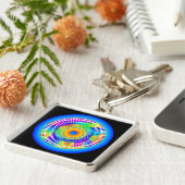 Abstract spinnewiel sleutelhanger (Zijkant)