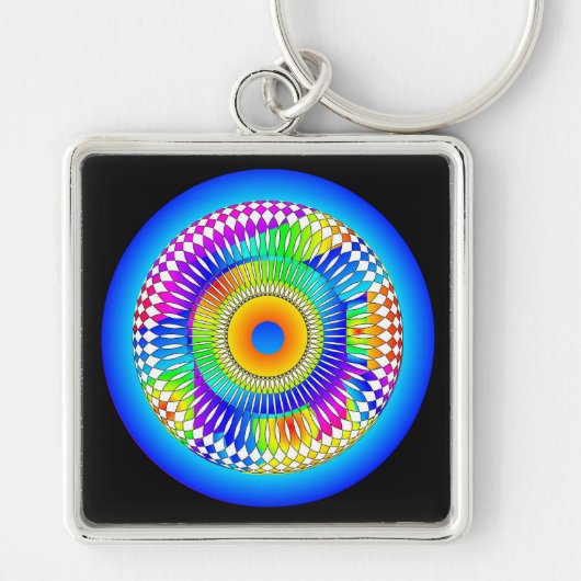 Abstract spinnewiel sleutelhanger (Voorkant)