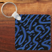 Abstract Spiny Crest Spiked In Blue Colors Pattern Sleutelhanger (Voorkant)
