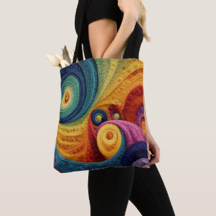 Abstract spiraalpatroon kleurrijke 3D spiraalstruc Tote Bag