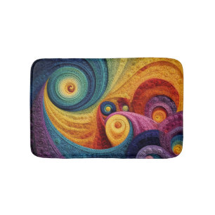 Abstract spiraalpatroon kleurrijke 3D-werveltextuu Badmat