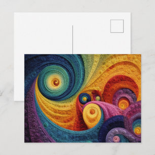 Abstract spiraalpatroon kleurrijke 3D-werveltextuu Briefkaart
