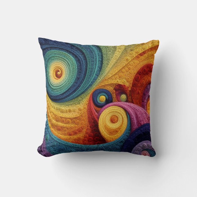 Abstract spiraalpatroon kleurrijke 3D-werveltextuu Kussen (Voorkant)
