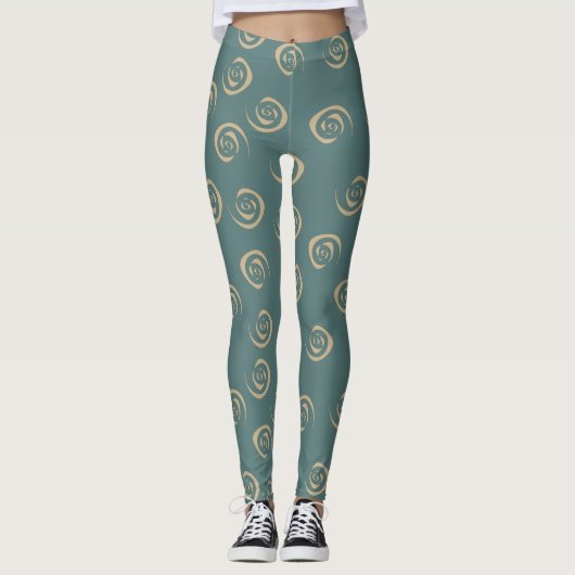 Abstract spiraalpatroon leggings (Voorkant)