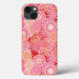 Abstract spiraalpatroon, roze, koraal, perzik Case-Mate iPhone case