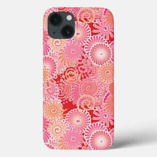 Abstract spiraalpatroon, roze, koraal, perzik Case-Mate iPhone case (Achterkant)