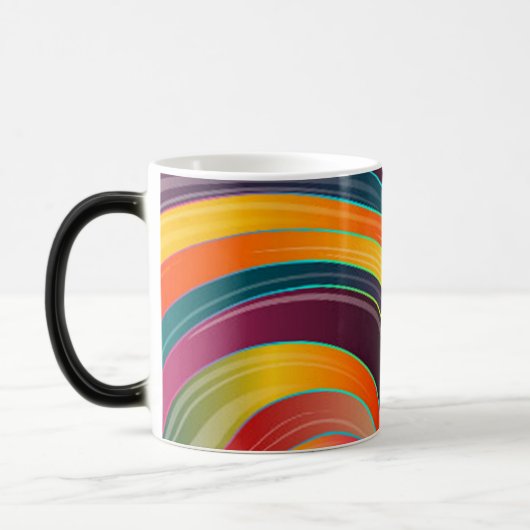 Abstract spiraalvormig regenboogkleurig ontwerp magische mok (Links)
