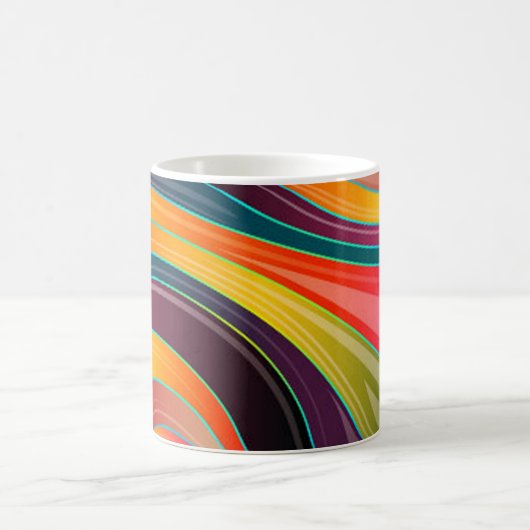 Abstract spiraalvormig regenboogkleurig ontwerp magische mok (Center)