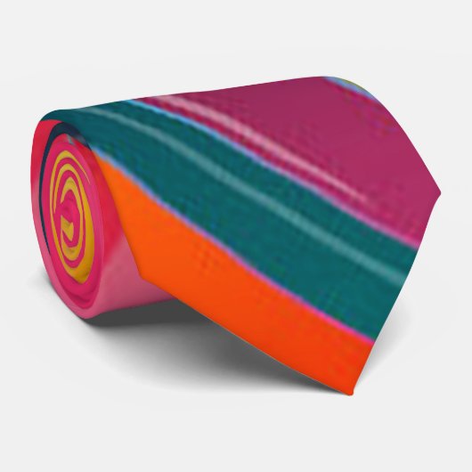 Abstract spiraalvormig regenboogkleurig ontwerp stropdas (Opgerold)