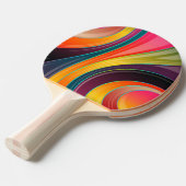 Abstract spiraalvormig regenboogkleurig ontwerp tafeltennisbatje (Voorkant Gekanteld)