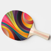 Abstract spiraalvormig regenboogkleurig ontwerp tafeltennisbatje (Zijkant)