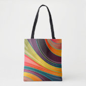Abstract spiraalvormig regenboogkleurig ontwerp tote bag (Voorkant)
