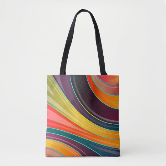 Abstract spiraalvormig regenboogkleurig ontwerp tote bag (Voorkant)