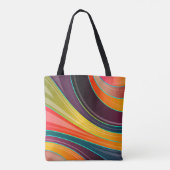 Abstract spiraalvormig regenboogkleurig ontwerp tote bag (Achterkant)