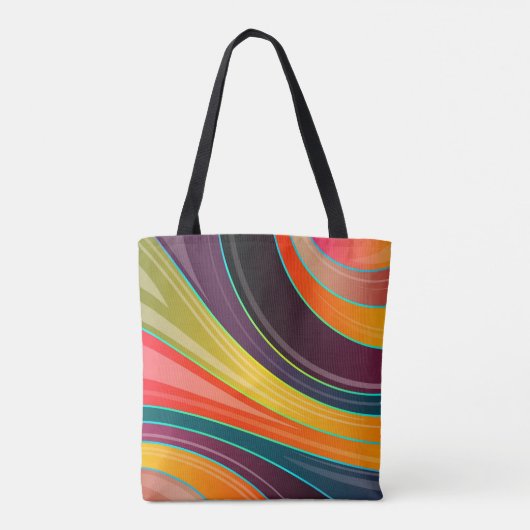Abstract spiraalvormig regenboogkleurig ontwerp tote bag (Achterkant)