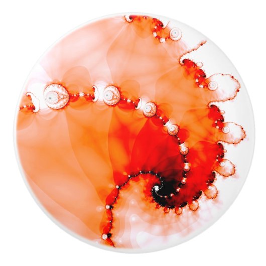 Abstract Spiral Colorful Fractal Keramische Knop (Voorkant)