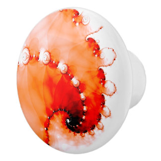 Abstract Spiral Colorful Fractal Keramische Knop