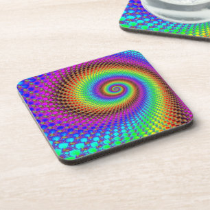 Abstract Spiral Fractal Bier Onderzetter