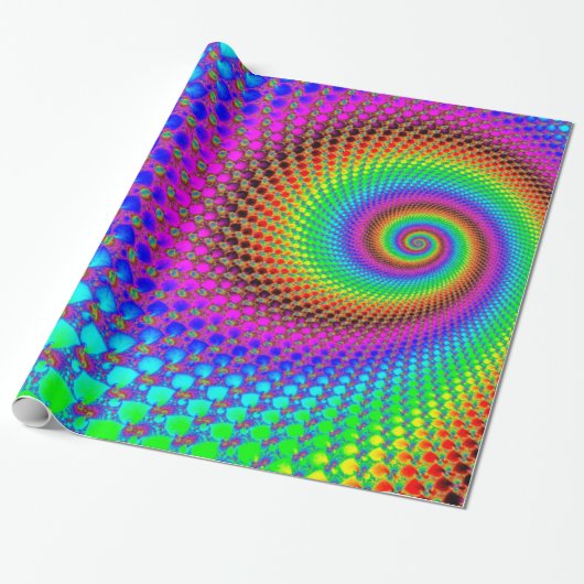 Abstract Spiral Fractal Cadeaupapier (Uitgerold)