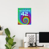 Abstract Spiral Fractal + gezegde Poster (Thuiskantoor)