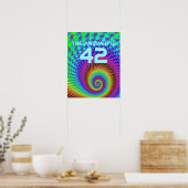 Abstract Spiral Fractal + gezegde Poster (Keuken)