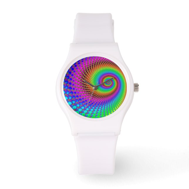 Abstract Spiral Fractal Horloge (Voorkant)
