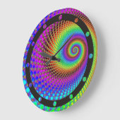 Abstract Spiral Fractal - neonkleurig Grote Klok (Hoek)
