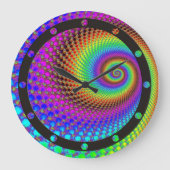 Abstract Spiral Fractal - neonkleurig Grote Klok (Voorkant)