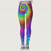 Abstract Spiral Fractal - neonkleurig Leggings (Voorkant)