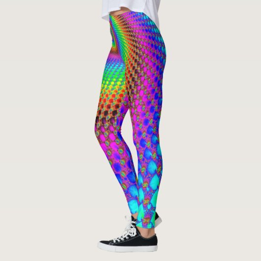 Abstract Spiral Fractal - neonkleurig Leggings (Links)
