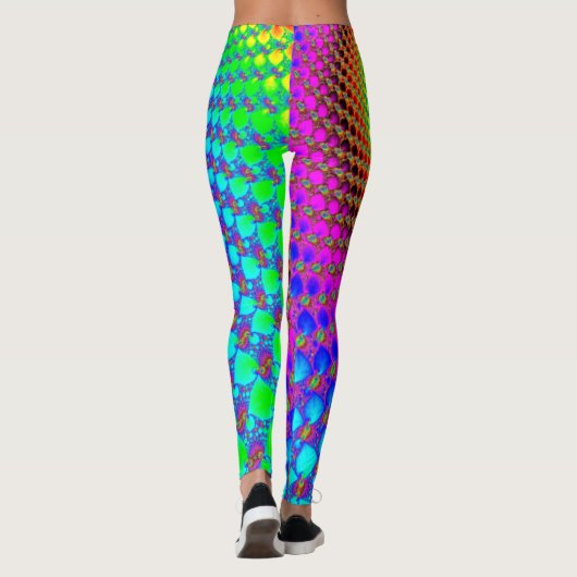 Abstract Spiral Fractal - neonkleurig Leggings (Achterkant)