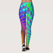 Abstract Spiral Fractal - neonkleurig Leggings (Achterkant)