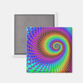 Abstract Spiral Fractal - neonkleurig Magneet (Voorkant / Achterkant)