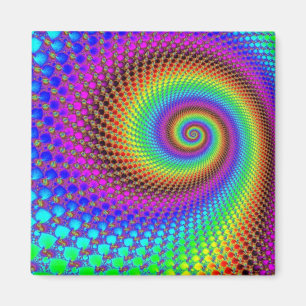Abstract Spiral Fractal - neonkleurig Magneet
