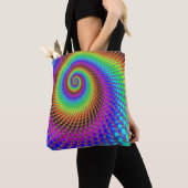 Abstract Spiral Fractal - neonkleurig Tote Bag (Dichtbij)