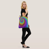 Abstract Spiral Fractal - neonkleurig Tote Bag (Op model)