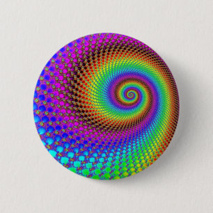 Abstract Spiral Fractal Ronde Button 5,7 Cm