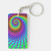 Abstract Spiral Fractal Sleutelhanger (achterkant)