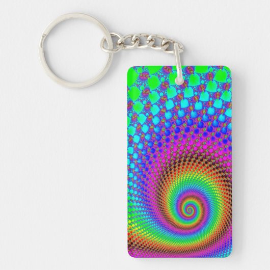 Abstract Spiral Fractal Sleutelhanger (Voorkant)