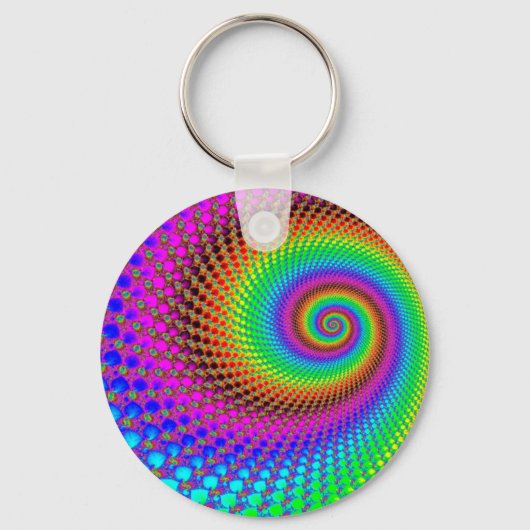 Abstract Spiral Fractal Sleutelhanger (Voorkant)