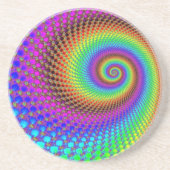 Abstract Spiral Fractal Zandsteen Onderzetter (Voorkant)