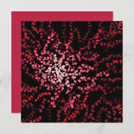 Abstract Splatter Dots Of Pinks And Reds Pattern Kaart (Voorkant / Achterkant)