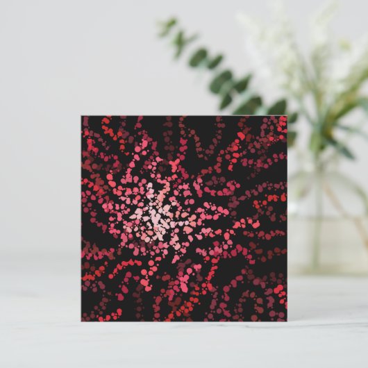 Abstract Splatter Dots Of Pinks And Reds Pattern Kaart (Staand voorkant)