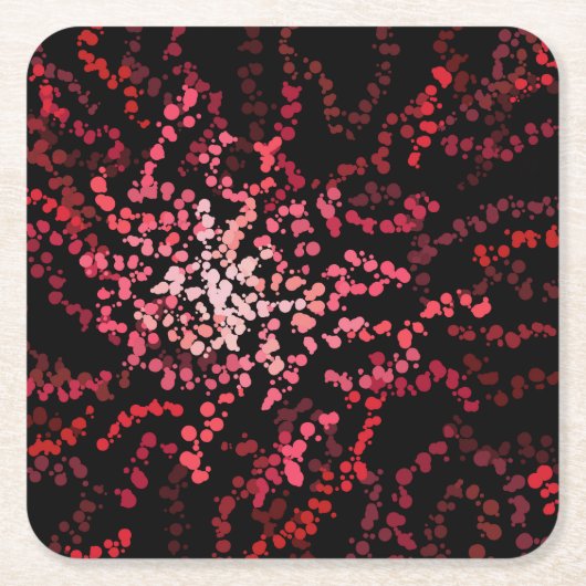 Abstract Splatter Dots Of Pinks And Reds Pattern  Kartonnen Onderzetters (Voorkant)