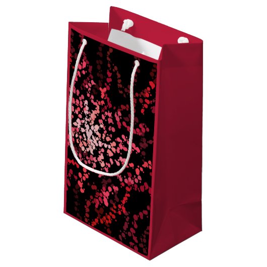 Abstract Splatter Dots Of Pinks And Reds Pattern Klein Cadeauzakje (Achterkant Gekanteld)